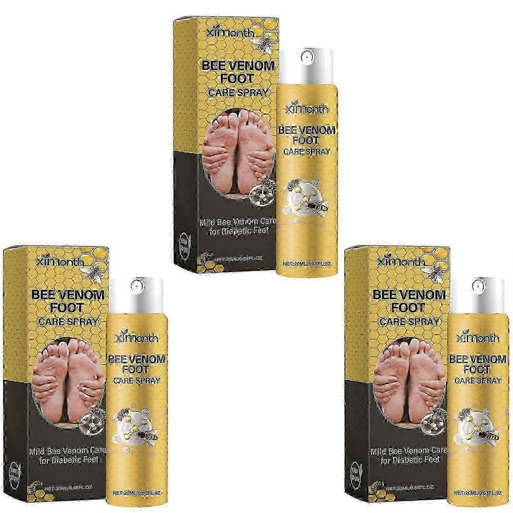 Spray pentru vindecarea picioarelor, 3 bucati, 20ml, pentru diabetici, protectie impotriva infectiilor, 2.5x2.5x10.2cm