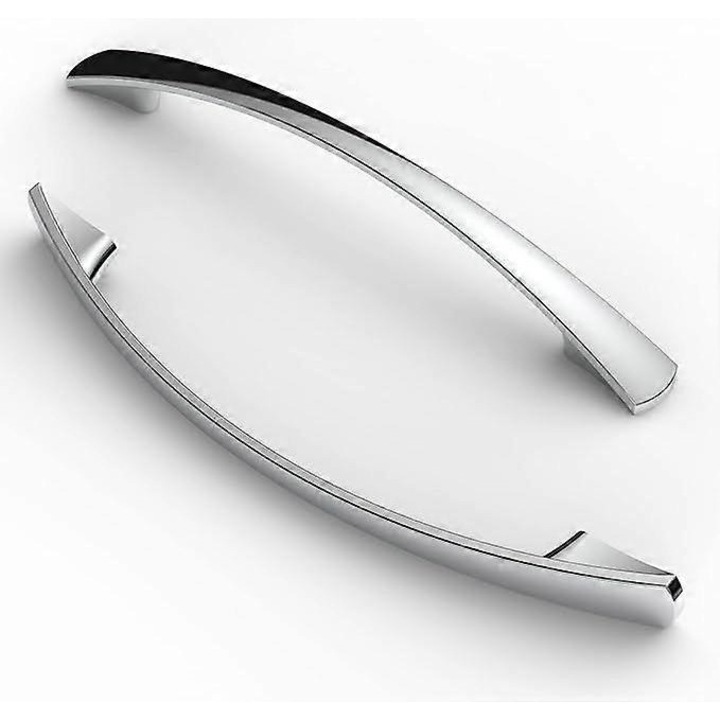 Set 10 manere, 128mm distanta gauri, feronerie pentru mobila, zinc, 168x7x25mm, modern