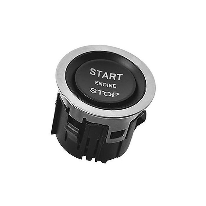 Buton de pornire/oprire auto, pentru Land Rover, 12V, 4 pini, negru/argintiu