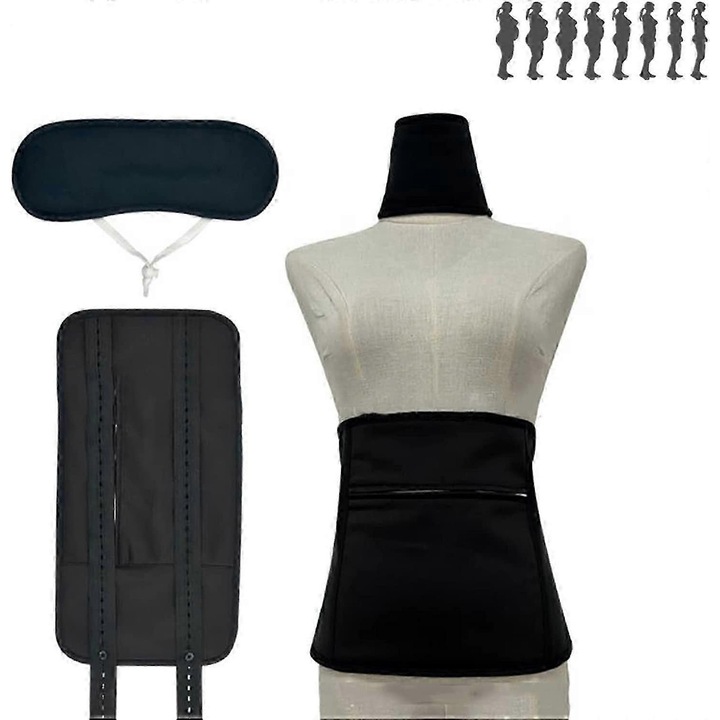 Pachet compresa cu ulei de ricin, imbunatatire circulatie si digestie, negru, set reutilizabil