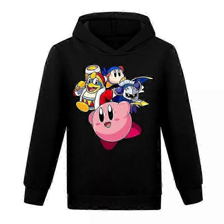 Детски суичър, Minecraft, ежедневен, щампа, памучна смес, Черен