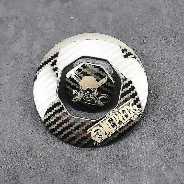 Capace ornamentale volan din fibra de carbon metalica pentru MG ZS EV HS MG6 MG5 EZS 2018-2022, set 2 bucati, 5.7x3.6x0.8cm