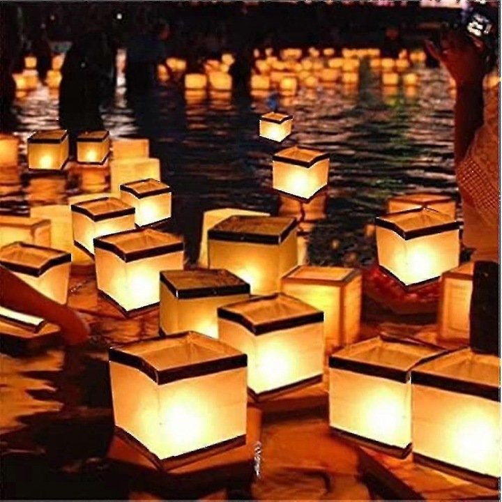 20 db úszó lampion készlet, 15x15cm, partik, kert, medence díszítésére