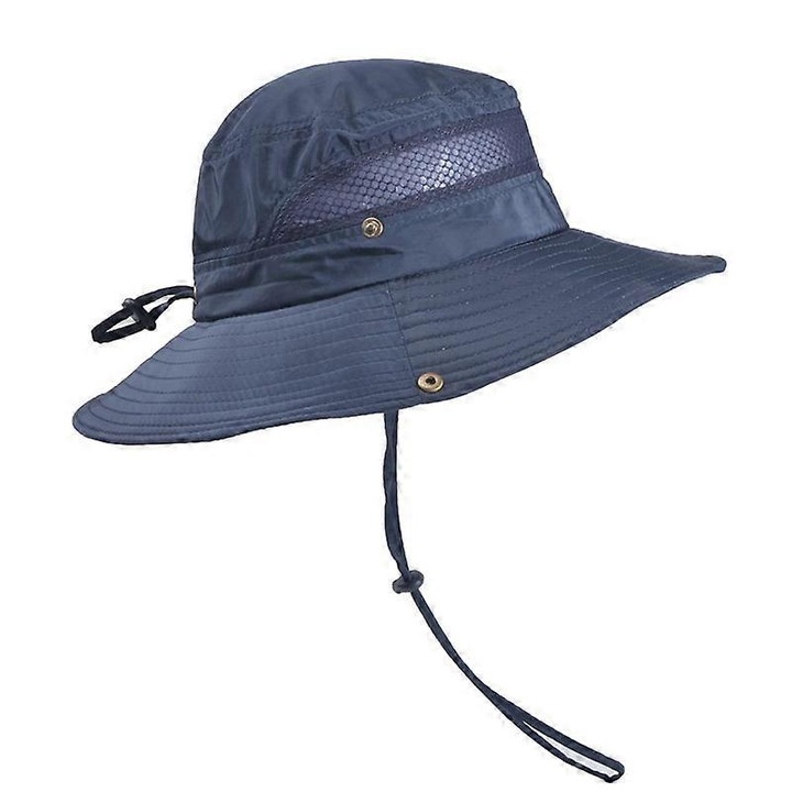 Unisex horgászsapka, kék, 56-58cm, széles karimájú, légáteresztő kialakítás