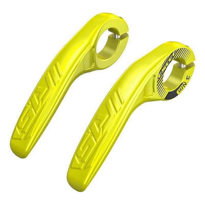 Mansoane bicicleta montana, galben fluorescent, set, 11.8cm, compatibile cu diametru ghidon 21.8-22.2mm