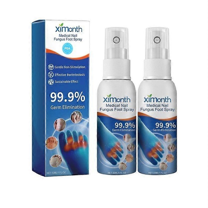 Spray antifungic pentru picioare, 30ml, set 2 bucati, ingrediente naturale, 2.8x10.7cm