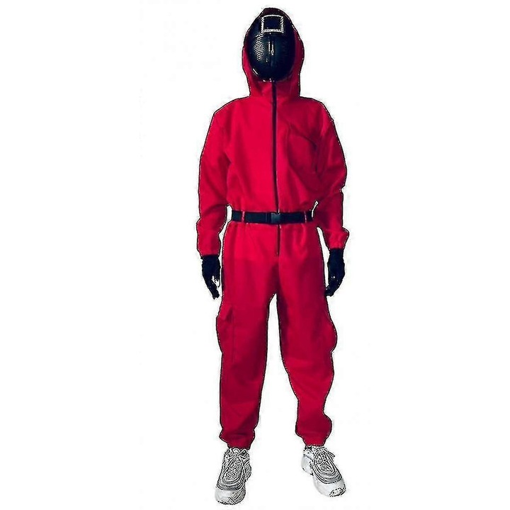 Унисекс косплей костюм Squid Game, включена маска, мек материал, размер L