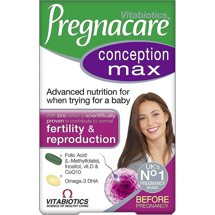 Витамини Бременност и Плодовитост, Pregnacare Conception Max, 84 Таблетки, 1 Капсула Омега-3, Мултивитамини