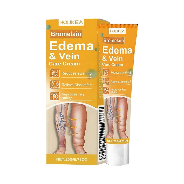 Crema pentru ingrijirea venelor cu Bromelain, set 3PCS, reduce umflarea picioarelor, aplicare usoara, absorbtie rapida