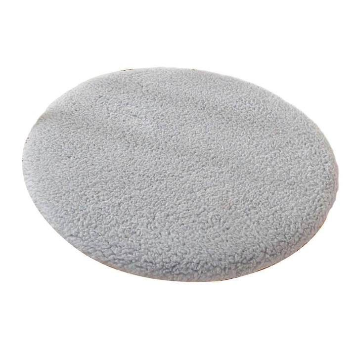 Perne decorative, 30x40cm, gri, set de perne rotunde din lana artificiala, usor de curatat