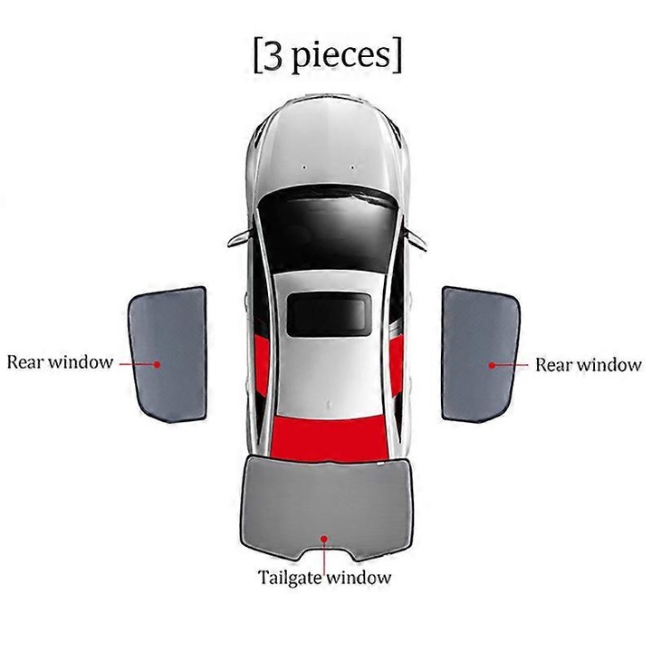 Сенник за кола, Ford Explorer U502, 2011-2019, комплект от 3 части, черен, персонализиран