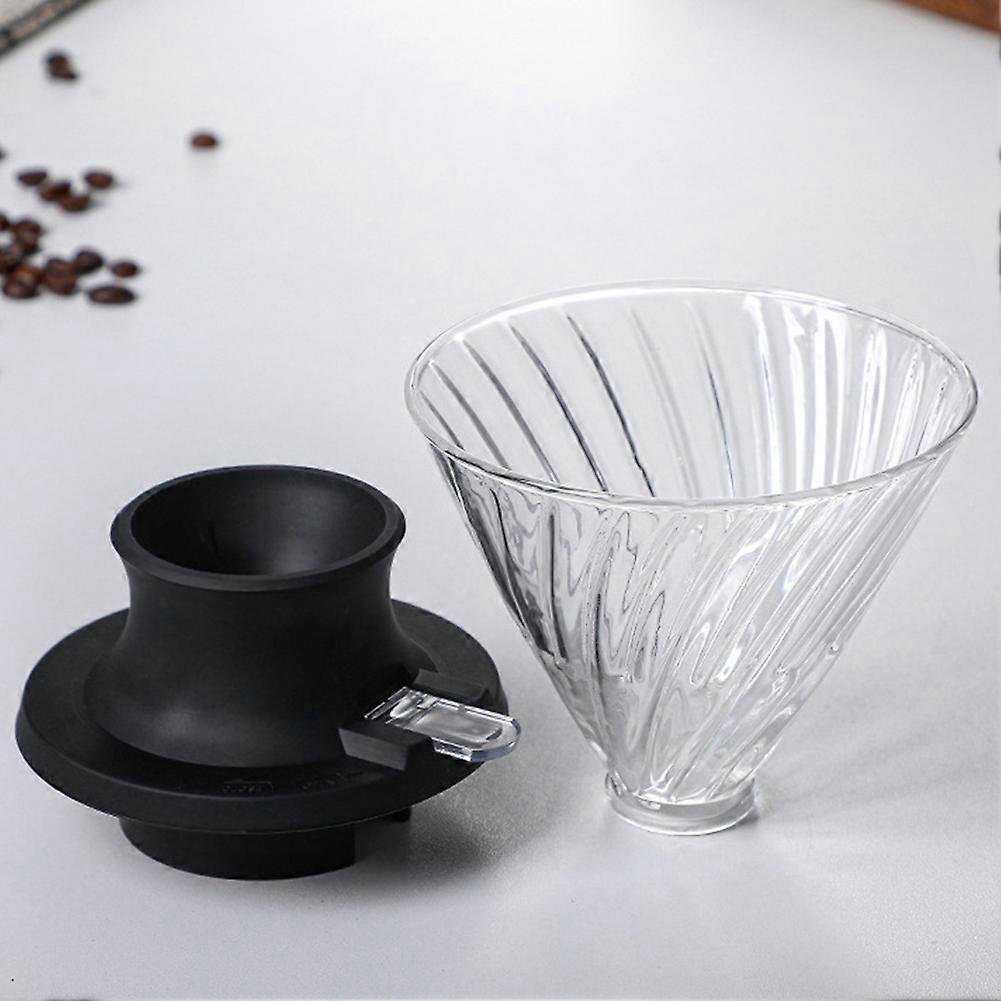 Cafetiera din sticla 600ml, verde lac, cu filtru reutilizabil si palnie mare cu suport din silicon