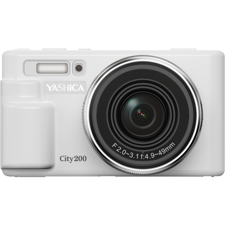 Aparat foto compact YASHICA City 200, 13 MP, 4K, alb, 106x61.3x65.5mm