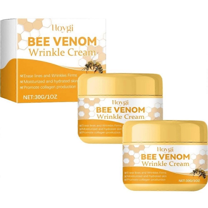 Méhméreggel készült arckrém, 2 darabos szett, fiatalító hatású, mélyhidratáló, feszesítő, 50ml