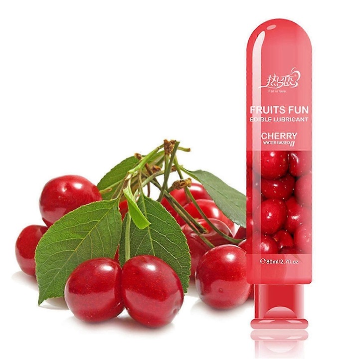 Лубрикант на водна основа, Без петна, Веган, Аромат на череша, 80мл