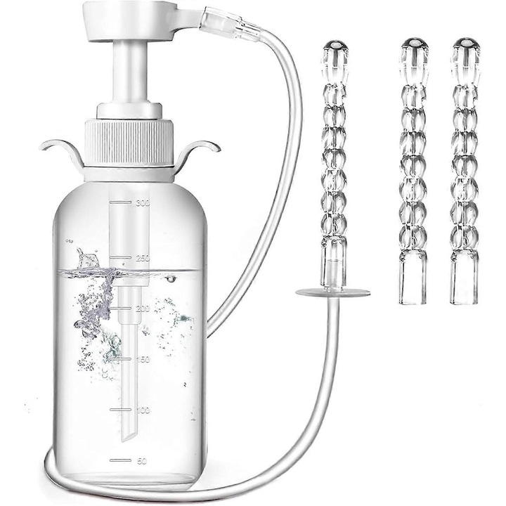Set kit de clisma 330ml, design anti-reflux, silicon medical, portabil