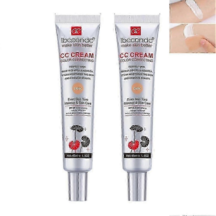 Set 2 creme CC, 45ml, textura usoara, rezistent la apa, culoare inchisa