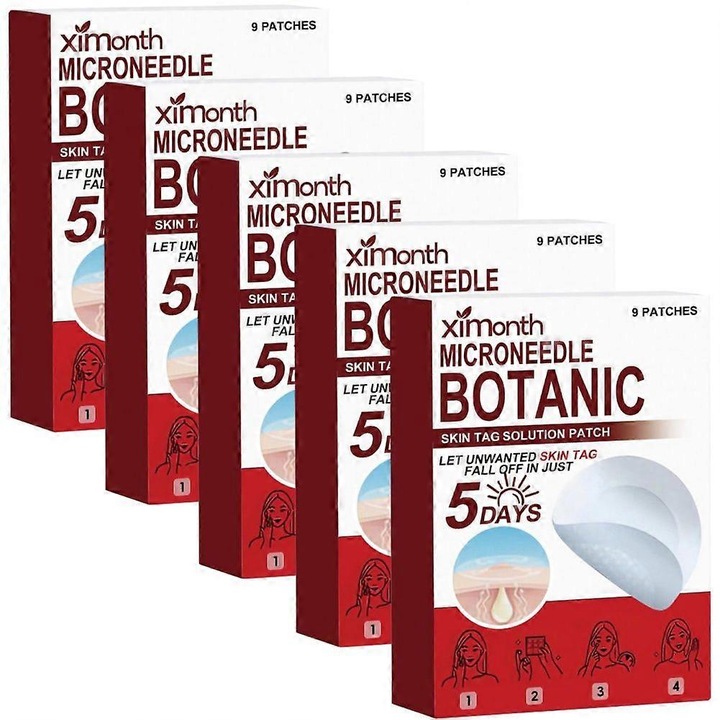Plasturi pentru indepartarea leziunilor cutanate, 5 pachete, tehnologie cu microace, pentru toate tipurile de piele, utilizare usoara