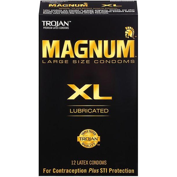 Trojan Magnum XL óvszer, 12 darab, nagy méret, síkosított