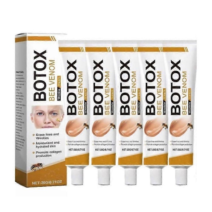 Crema de fata cu venin de albine, set de 5, efect de intinerire si fermitate, hidratare profunda, anti-rid