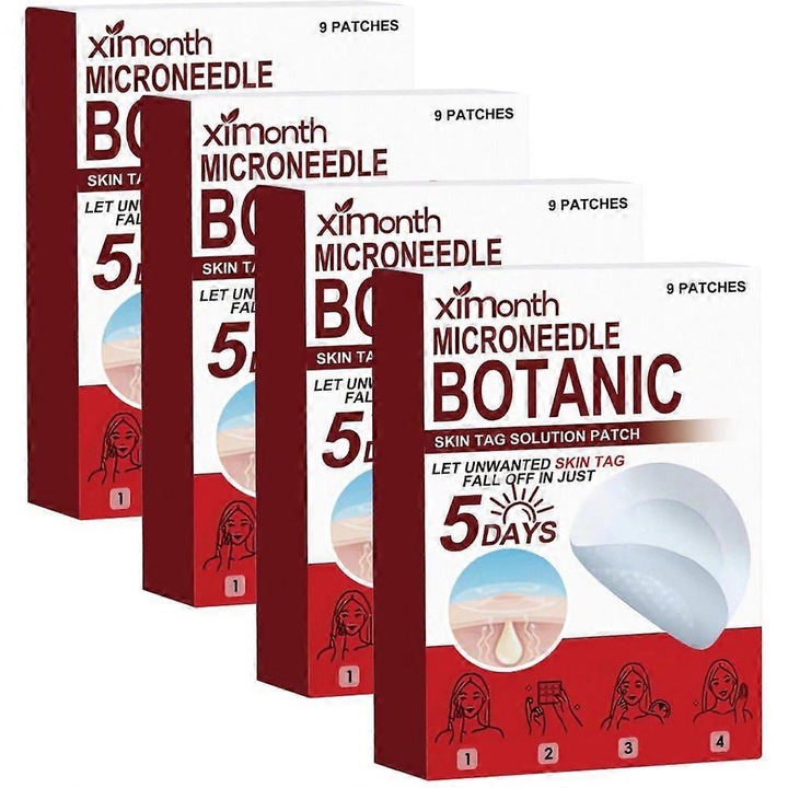 Plasturi pentru indepartarea leziunilor cutanate, 4 pachete, tehnologie cu microace, potrivite pentru toate tipurile de piele, fara durere