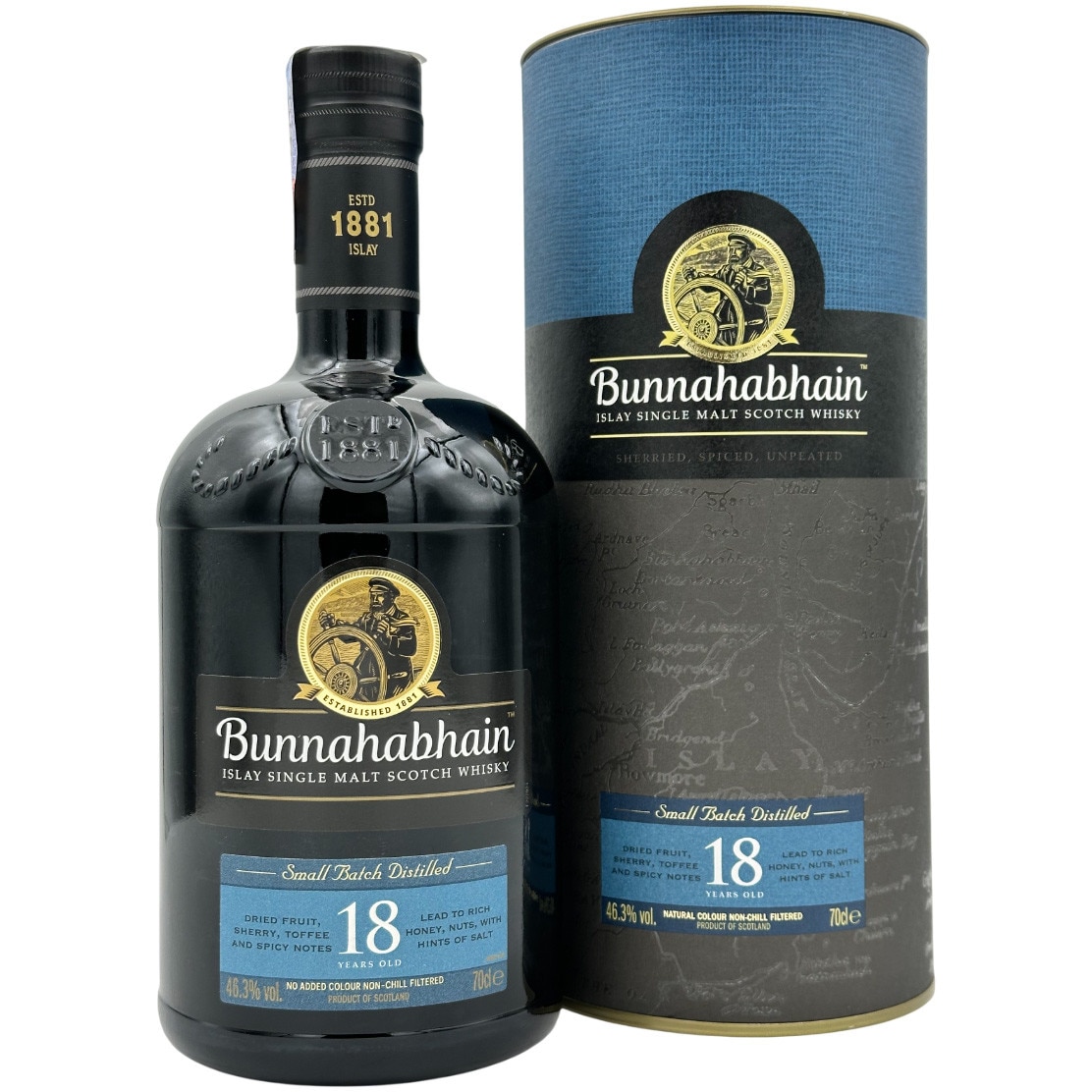 稀少品Bunnahabhain 18年 ウイスキー 46.3％700ml Whisky Bunnahabhain Single Malt 18 ani, cu cutie, 46.3%, 0.7l