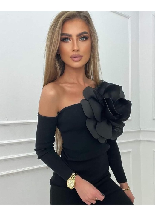 Bluza Dama cu Floare Mare - Monica Marime Universala