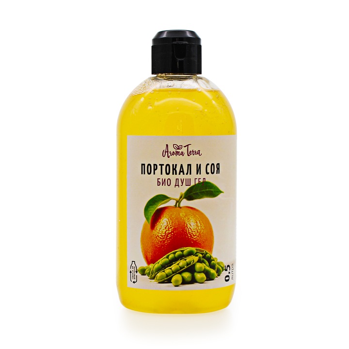 AromaTerra hipoallergén tusfürdő naranccsal és szójával, 500 ml