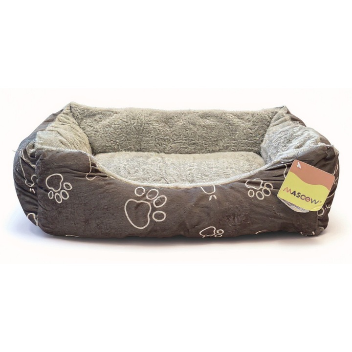 Mascow, kutya- vagy macskafekhely, plüss, puha és kényelmes, szürke, 50x40 cm