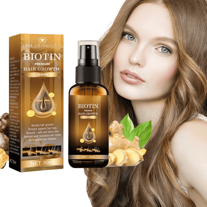 2 bucati Ser Biotina pentru Par, Tratament Crestere Rapida, Intarire Fir, Opreste Caderea Parului, Reparare Varfuri, Scalp Sanatos, Hidrateaza Par Fragil, Fara Reziduuri Grase, Ser Anticadere Natural, Par Des, Lucios