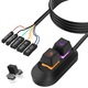 Buton mecanic On/Off pentru PC, design compact, Usor de instalat, portabil, pentru uz casnic, birou, hotel, cablu de 2m, OUYLAF, negru