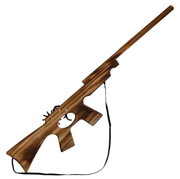 Pusca cu elastice, lemn, maro, 61 cm, de jucarie, OnemisFlot