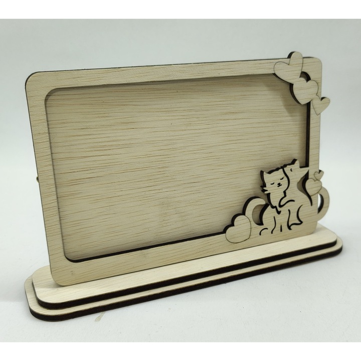 Rama Foto Lemn Natur 10 cm x 15 cm Model PISICUTE