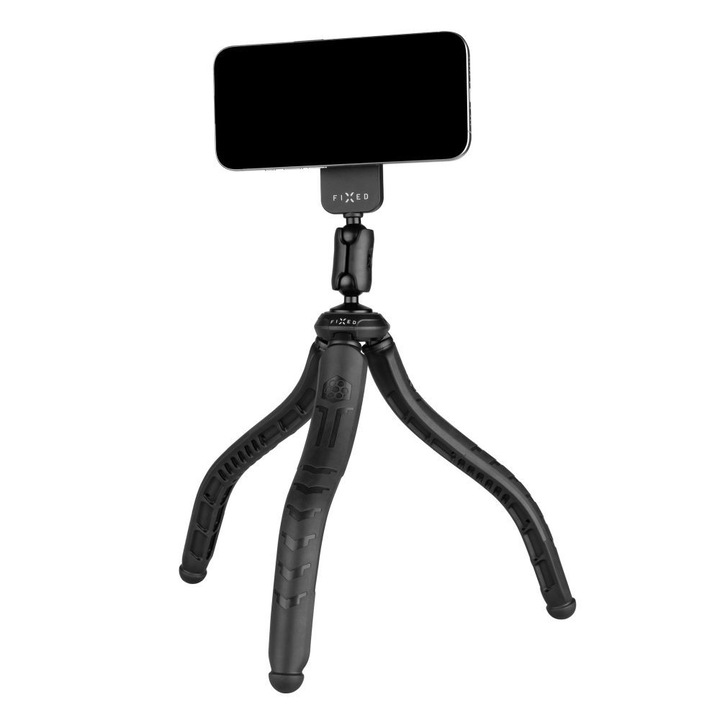 FIXED FlexibleCreator tripod telefon állvány 1/4" MagSafe mágneses telefontartóval, fekete