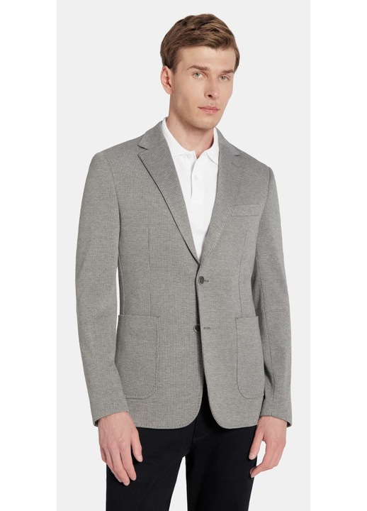 Sacou Barbatesc Pako Lorente, Anchiere cu Un Singur Rand de Nasturi, Slim Fit, Model Pepit Ideal pentru Tsinute Casual, Gri, Gri