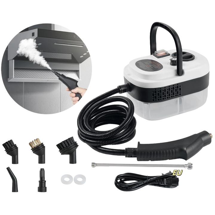 Парочистачка 7 в 1, 2500 W парочистачка под високо налягане за почистване, преносима парочистачка за домашна употреба, парочистачка за подове от масивно дърво, тапицерия, кухня, баня, фуги