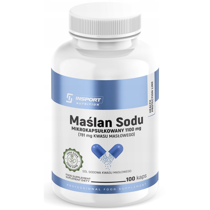 Butirat de Sodiu Microincapsulat 1100mg 100 capsule – sanatatea intestinelor, digestie echilibrata | INSPORT