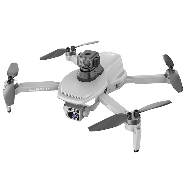 Drona Nivazo L500 Pro Max, acumulator 2200mAh, follow me, functie de evitarea obstacolelor, autonomie pana la 25 minute, gesture selfie, raza actiune 1200 metri, gri