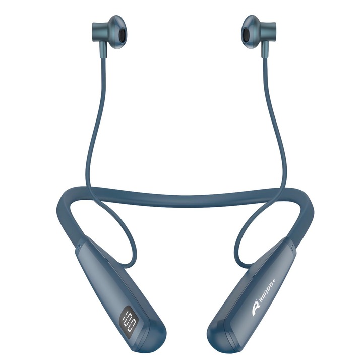 RG-C2 Bluetooth nyakpántos fülhallgató, 100 órás üzemidő, Bluetooth 5.4, rezgő figyelmeztetés, 3 hangmód, ENC zajcsökkentés, Kék