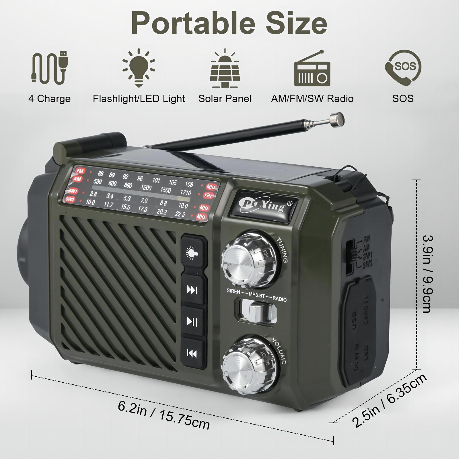 Radio portabil 380, FM/AM/SW1-2, baterie Li-ion 1200mAh / DC 5V ...