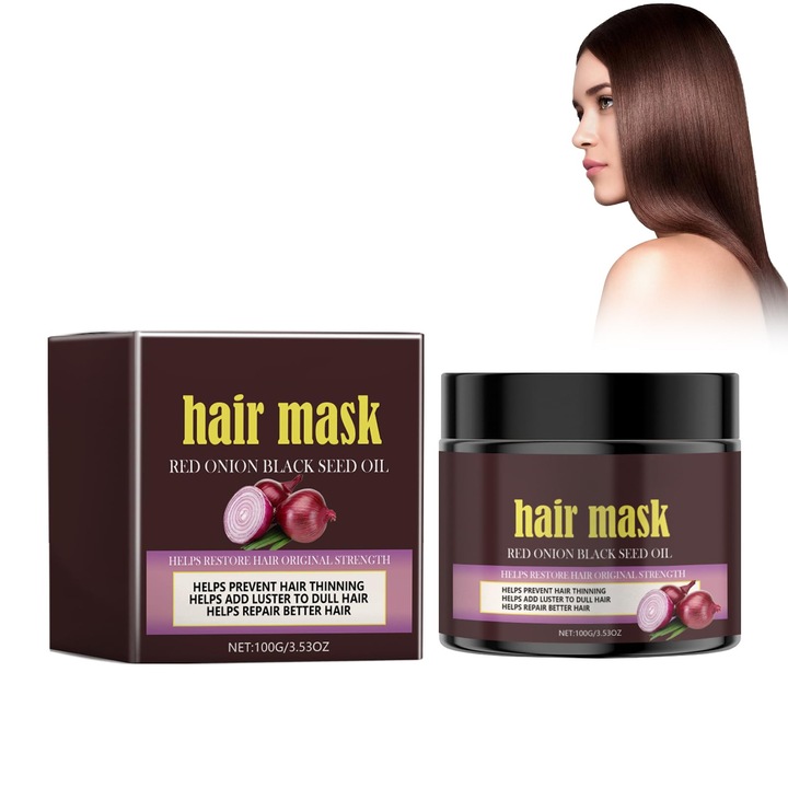 Masca de par rosu de ceapa, balsam de ceapa rosie, imbunatatirea frigiditatii parului, repararea deteriorarii parului, parul puternic si pufos, neted si stralucitor, adecvat pentru toate parul de tip