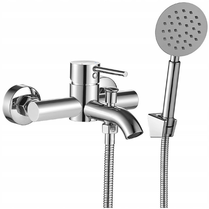 Scienna kádcsaptelep zuhanyszettel, Noia, króm, 3 lyukú, dupla fogantyú