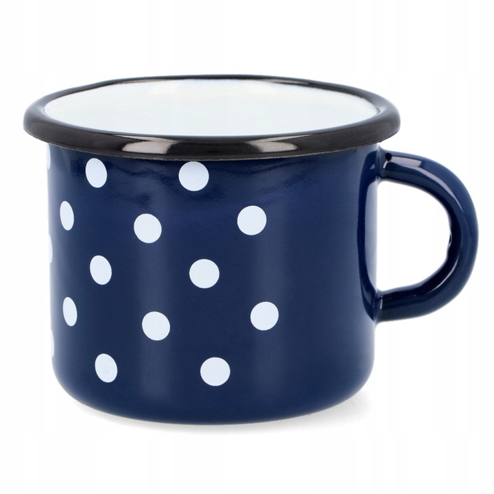 Cana Emailata, Olkusz, 0.5 L, Design Dragut Cu Buline, Rezistenta La Impact, Sticla, Usor De Curatat, 9 cm x 8 cm, Sigura Pentru Sanatate, Multicolorata