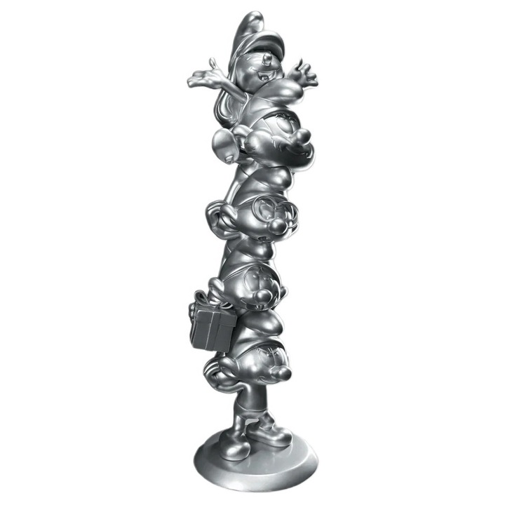Figurina Plastoy The Smurfs Resin Smurfs Column Silver Limited Edition 50 Cm