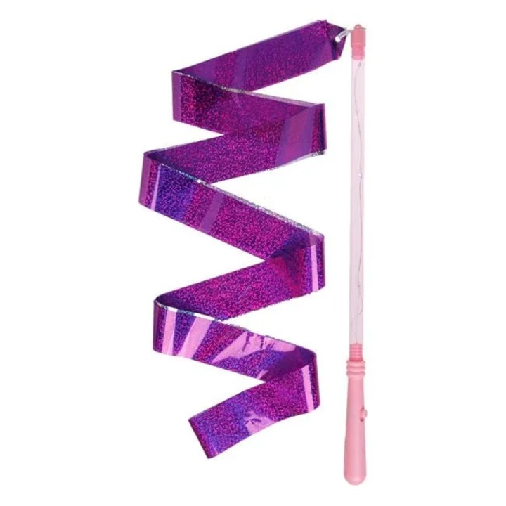 Panglica Gimnastica Fucsia cu Maner Roz si Lumina LED, 3+ Ani