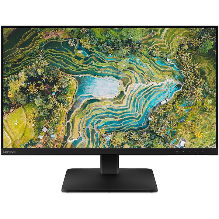 Монитор LED Lenovo L27qe, 27", QHD (2560 x 1440), IPS, 100 Hz, 4ms, Anti-glare, HDMI, DisplayPort, Черен