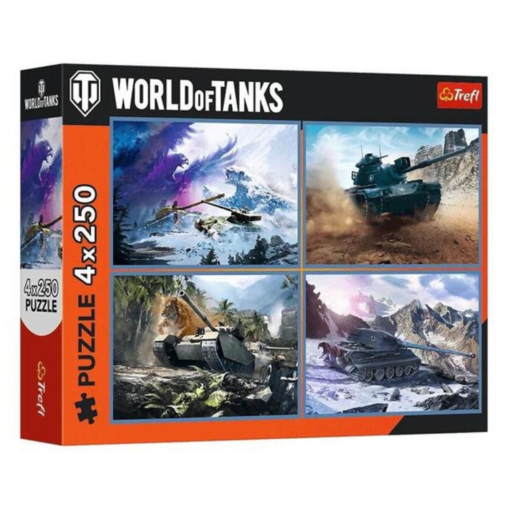 Trefl Пъзел 4 x 250 части - World of Tanks - Великата танкова битка (13347)