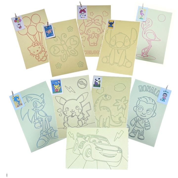 Set PARTY 10 desene cu nisip colorat