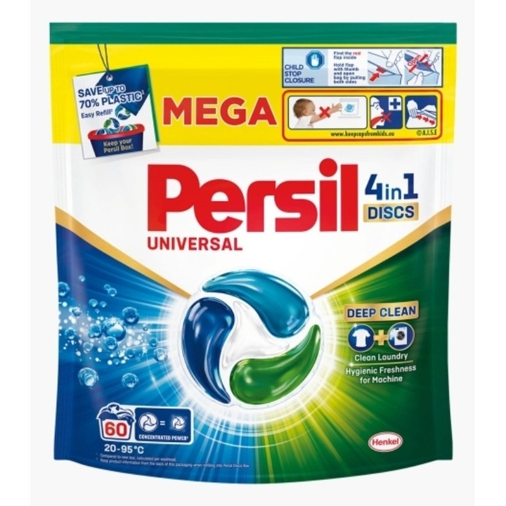 Persil 4in1 Discs Universal Deep Clean mosószer kapszula, 60 mosáshoz