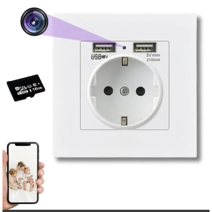 Мини камера шпионска, Occuwzz, Wi-Fi, 4K, вграден микрофон, сензор за движение